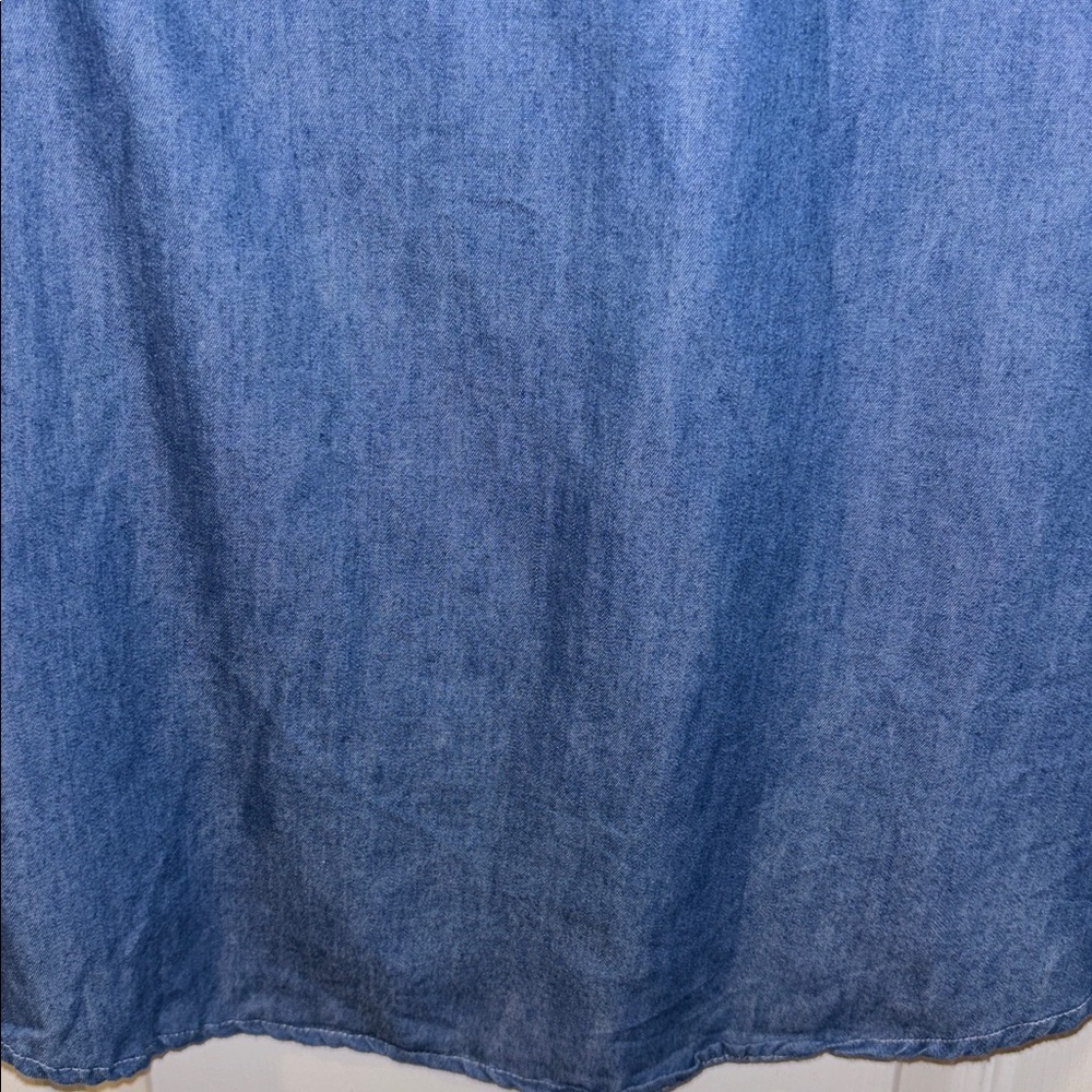 CACO STREETWEAR BLUE DENIM BUTTON DOWN WITH PLAID POCKET LIGHT WEIGHT DENIM - Picture 8 of 12